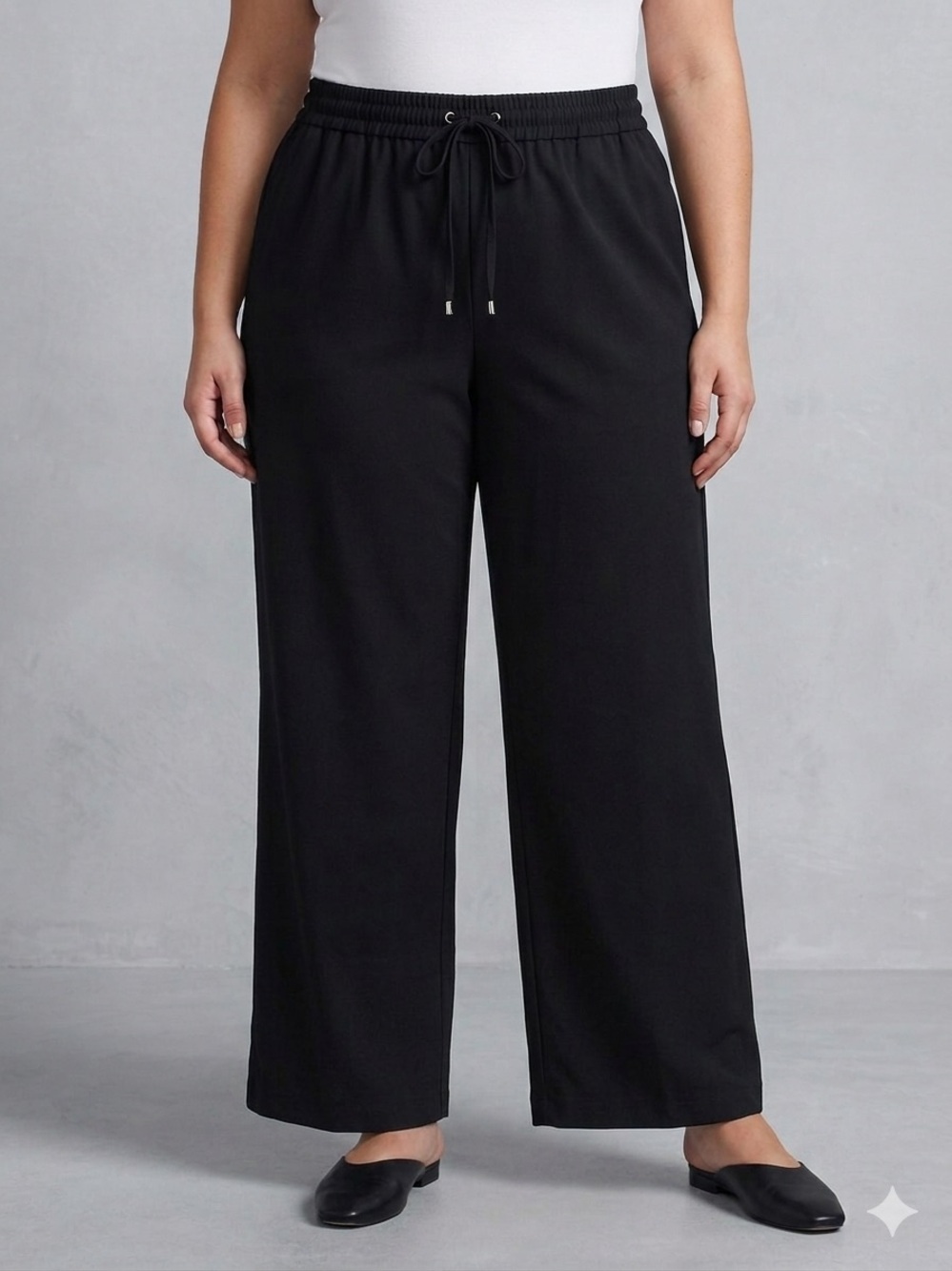 NWT AVA & VIV Black Wide Leg Pants 3X